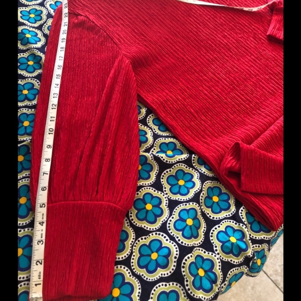 🎁🥂Host Pick🥂 New Eloquii Red Textured Fabric Long Sleeve Retro Dress - Picture 9 of 15